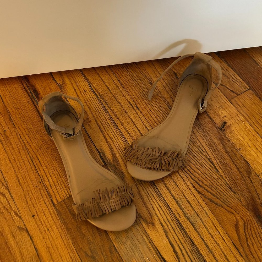 Joie Suede Fringe Flat Sandals